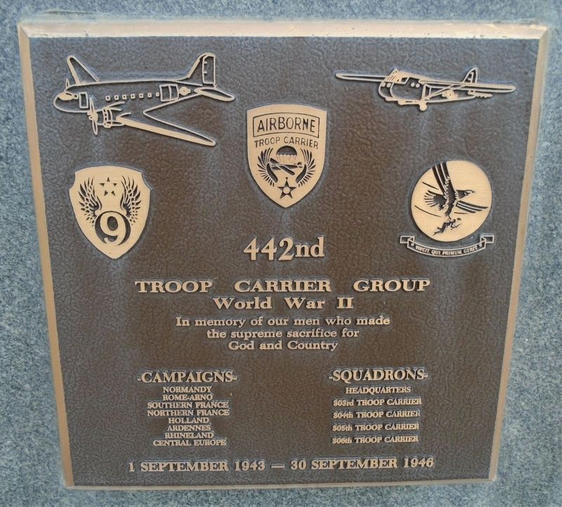442<sup>nd</sup> Troop Carrier Group Marker image. Click for full size.