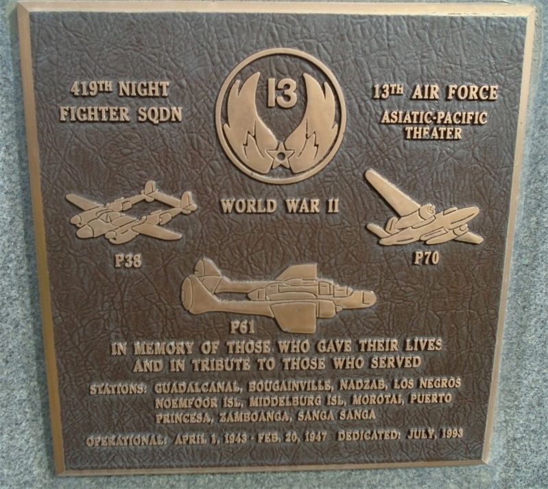419<sup>th</sup> Night Fighter Squadron Marker image. Click for full size.