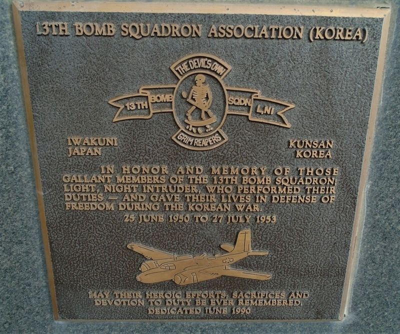 13th Bomb Squadron Association (Korea) Marker image. Click for full size.