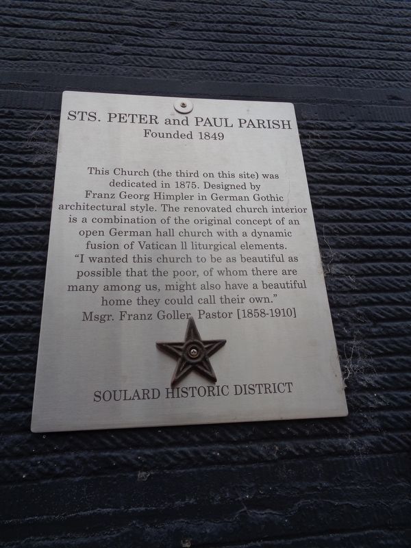 Sts. Peter and Paul Parish Marker image. Click for full size.