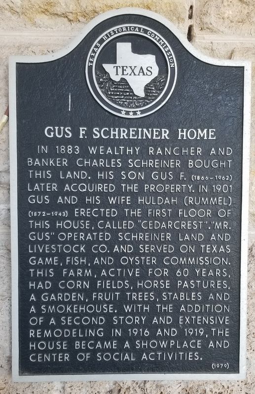Gus F. Schreiner Home Marker image. Click for full size.