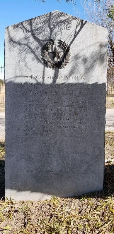 Mission San Francisco Xavier de Nájera Marker. Click for full size. Mission San Francisco Xavier de Nájera Marker image. Click for full size.