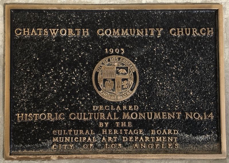 Chatsworth Community Church Marker image. Click for full size.