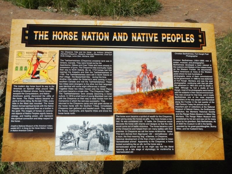 The Horse Nation and Native People Marker image. Click for full size.