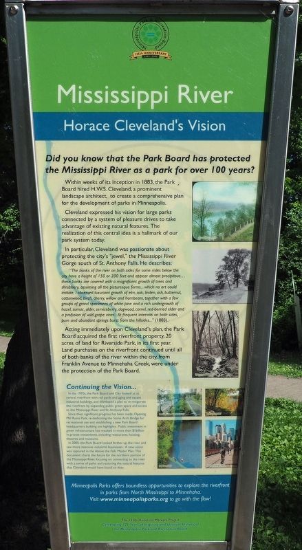 Mississippi River: Horace Cleveland's Vision marker image. Click for full size.