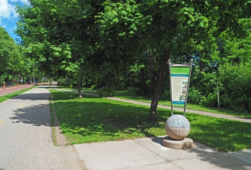 Marker beside bike path along West River Parkway image. Click for full size.
