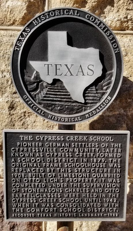 The Cypress Creek School Marker image. Click for full size.