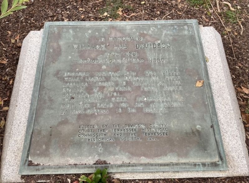 In Memory of William Lee Davidson. Click for full size. In Memory of William Lee Davidson image. Click for full size.