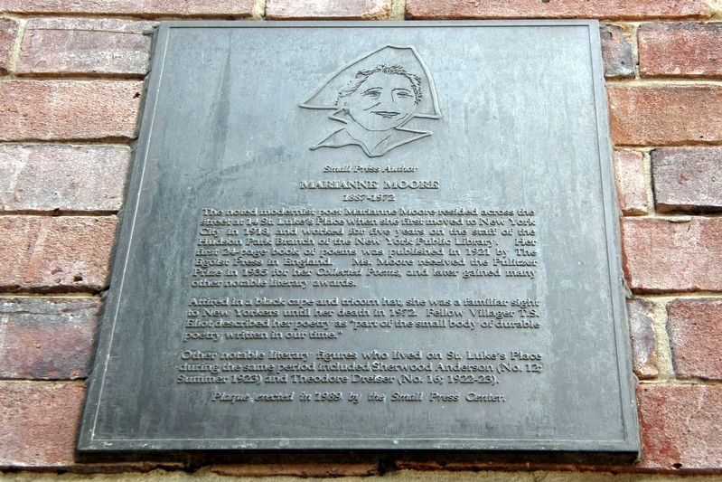 Marianne Moore plaque image. Click for full size.