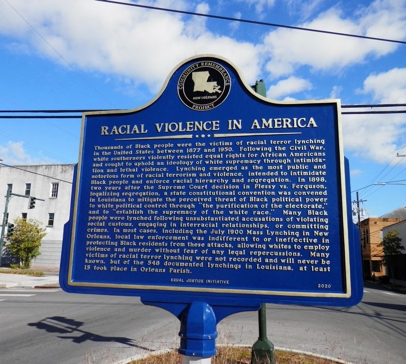 Mass Lynching in New Orleans/Racial Violence in America Marker image. Click for full size.