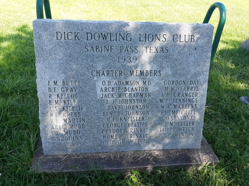 Dick Dowling Lions Club Memorial image. Click for full size.