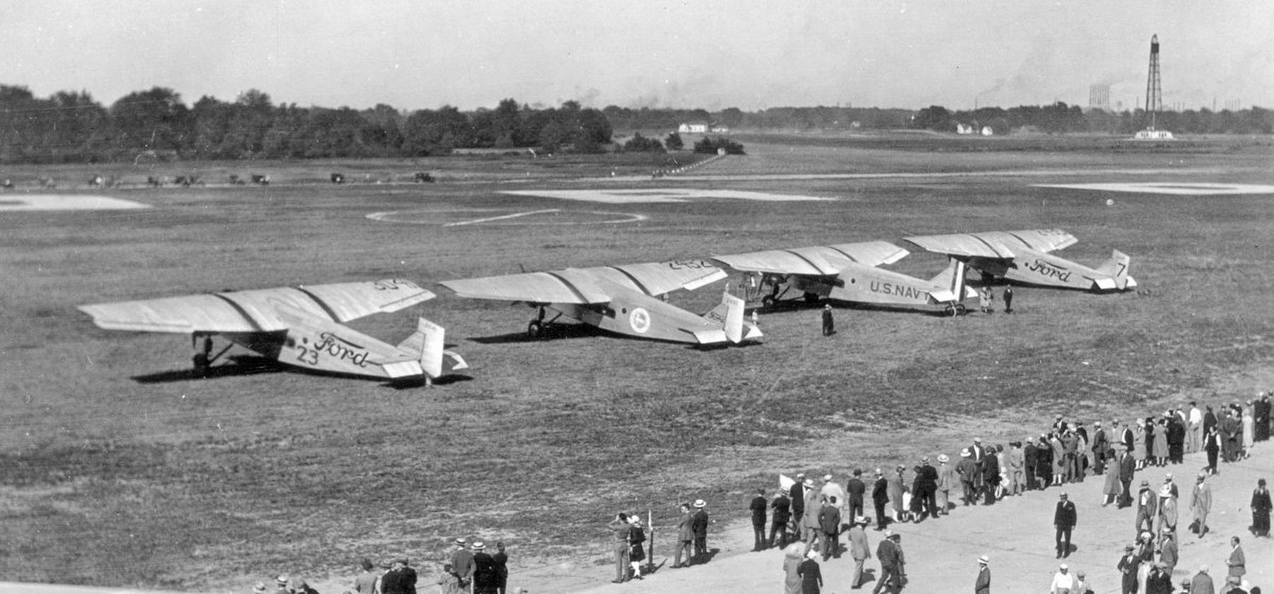 A photo of 4 Ford Trimotors at Ford Airport image. Click for more information.