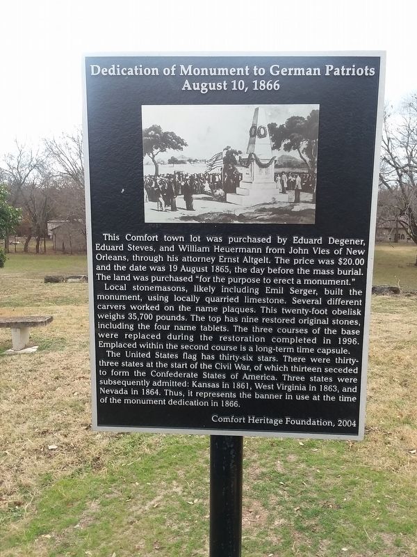 Dedication of Monument to German Patriots Marker image. Click for full size.