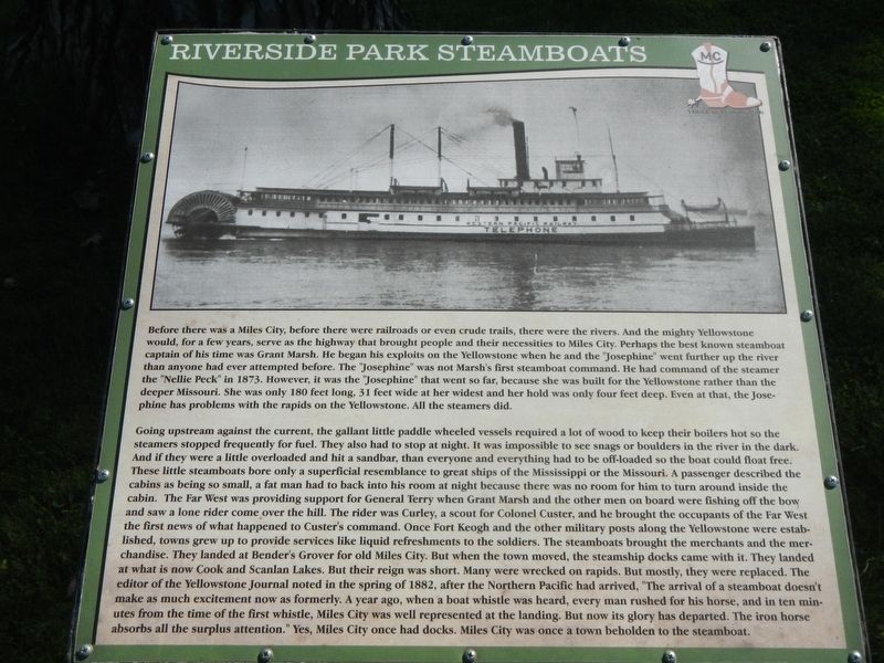 Riverside Park Steamboats Marker image. Click for full size.