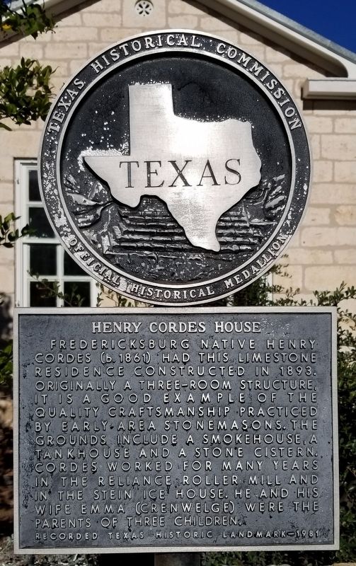 Henry Cordes House Marker image. Click for full size.