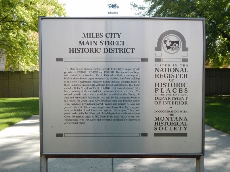Miles City Main Street Historic District Marker image. Click for full size.