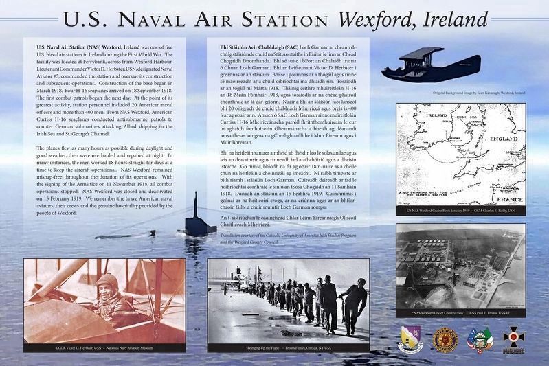 U.S. Naval Air Station Wexford, Ireland Marker image. Click for full size.
