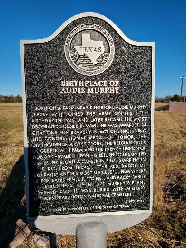 Birthplace of Audie Murphy Marker image. Click for full size.