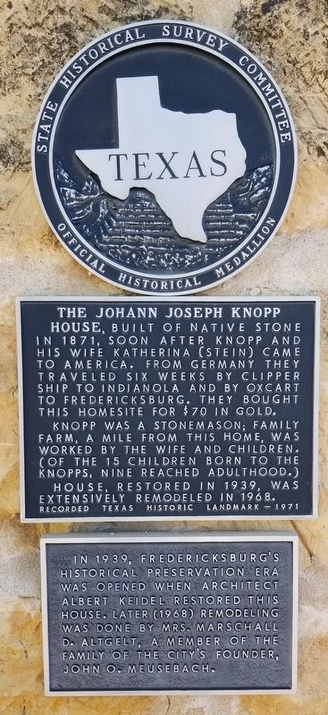 The Johann Joseph Knopp House Marker image. Click for full size.