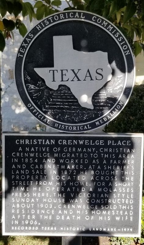 Christian Crenwelge Place Marker. Click for full size. Christian Crenwelge Place Marker image. Click for full size.