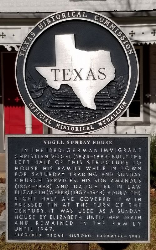 Vogel Sunday House Marker image. Click for full size.