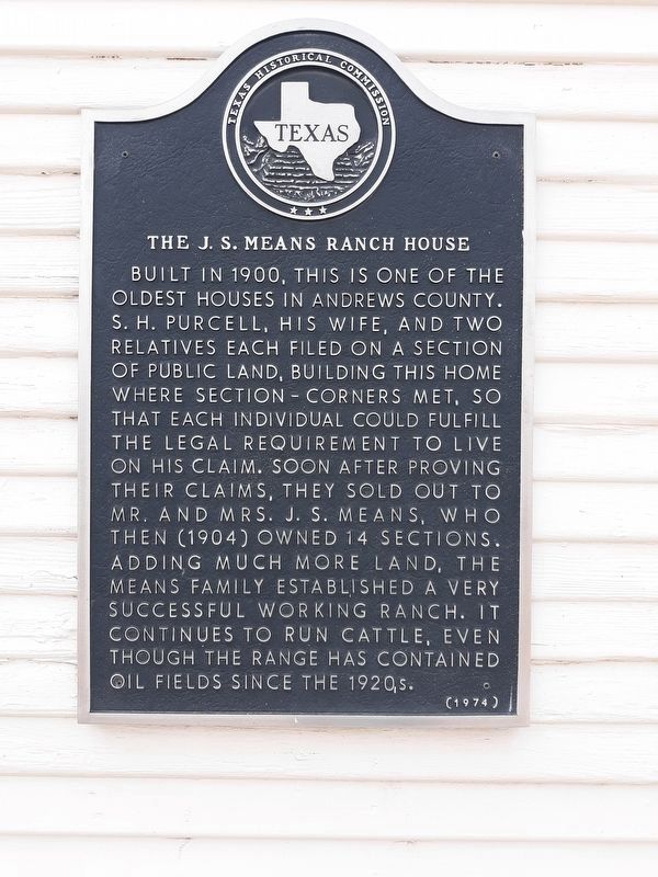 The J. S. Means Ranch House Marker image. Click for full size.