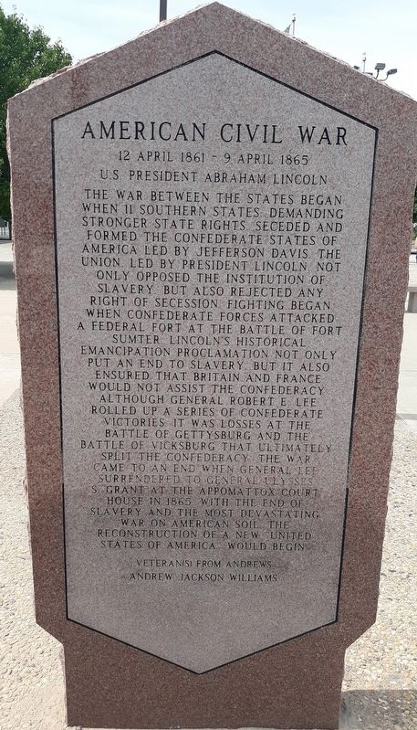 American Civil War Marker. Click for full size. American Civil War Marker image. Click for full size.