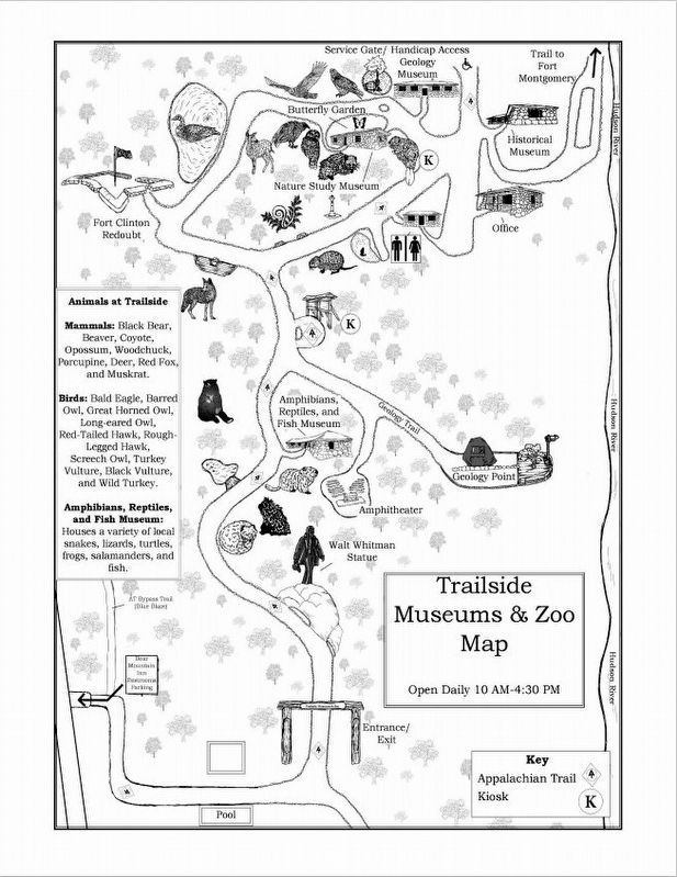 Bear Mountain Trailside Museum and Zoo map image. Click for full size.