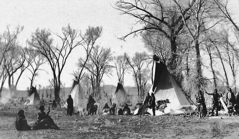 Marker detail: Ute Camp, circa mid-1800s image. Click for full size.