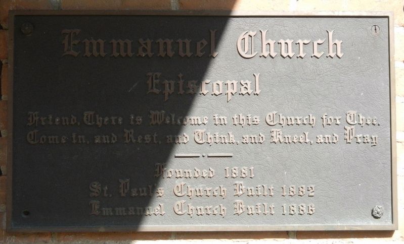Emmanuel Church Marker image. Click for full size.