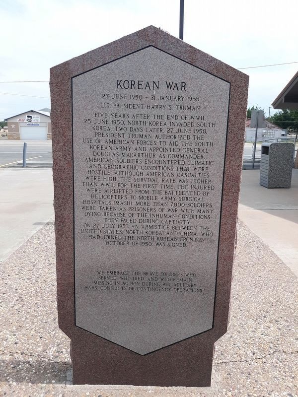 Korean War Marker reverse image. Click for full size.