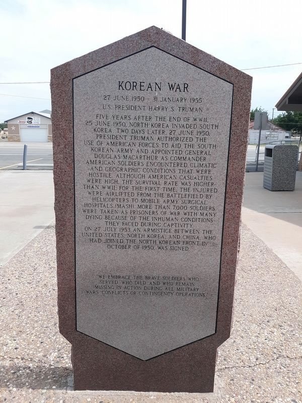 Korean War Marker reverse. Click for full size. Korean War Marker reverse image. Click for full size.