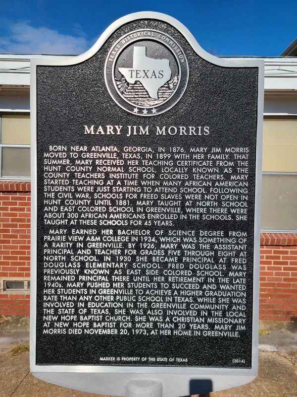 Mary Jim Morris Marker image. Click for full size.