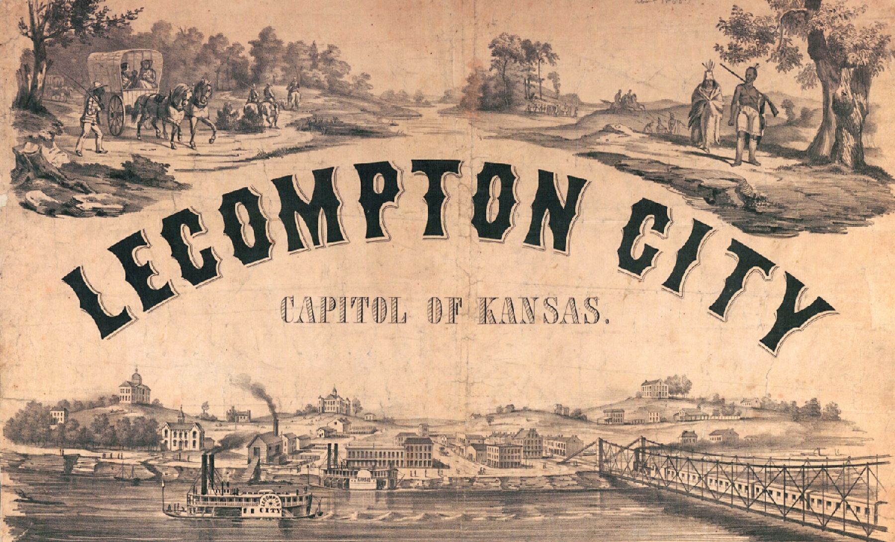 Lecompton, Capital of Kansas Territory image. Click for full size.