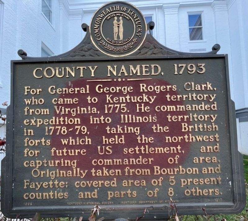 County Named 1793 Marker. Click for full size. County Named 1793 Marker image. Click for full size.