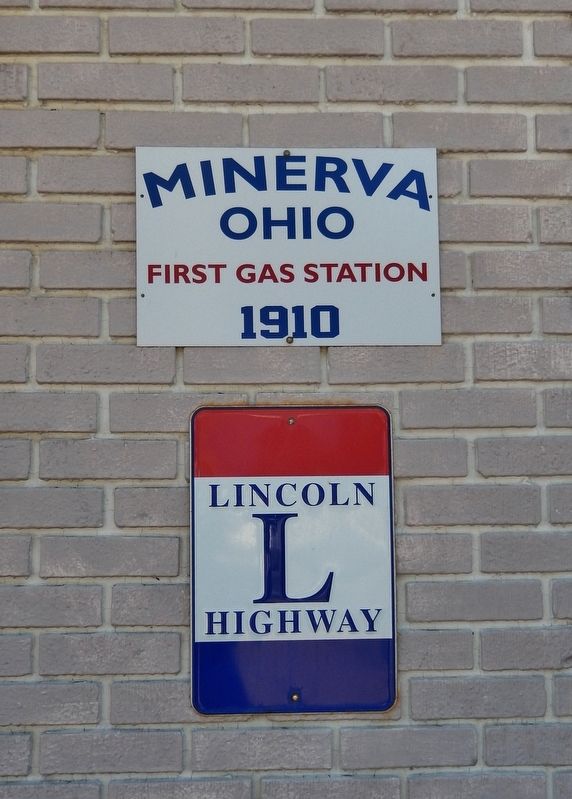 Minerva Ohio First Gas Station Marker image. Click for full size.