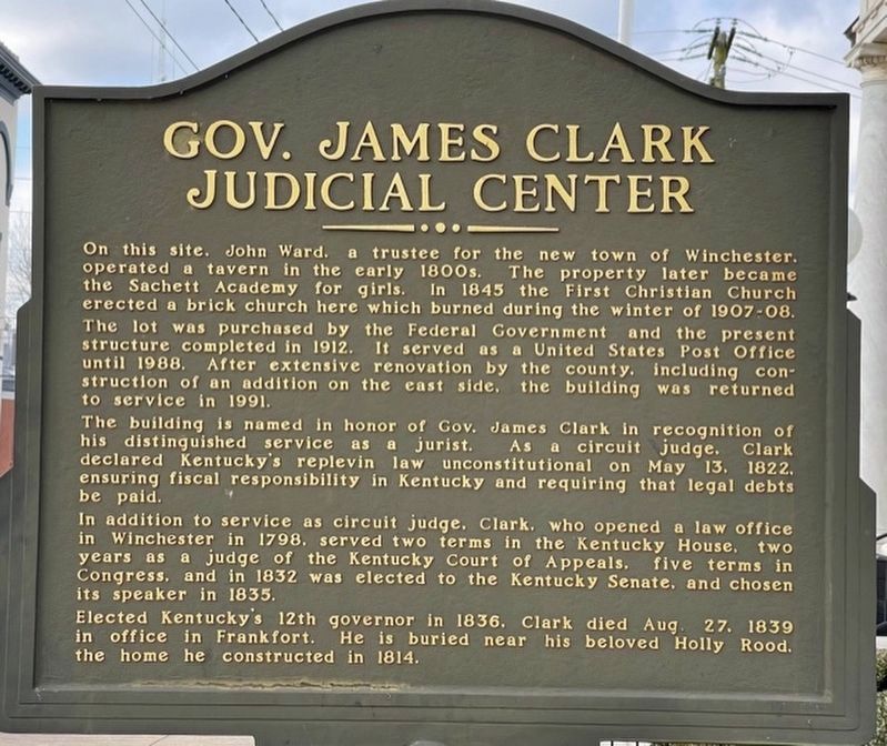 Gov. James Clark Judicial Center Marker image. Click for full size.