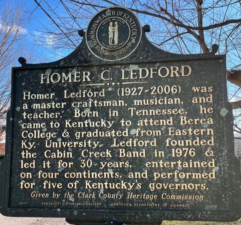 Homer C. Ledford Marker image. Click for full size.