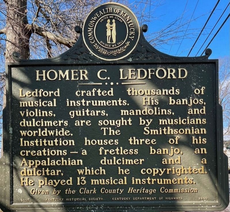 Homer C. Ledford Marker image. Click for full size.