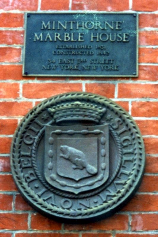 Minthorne Marble House plaque image. Click for full size.