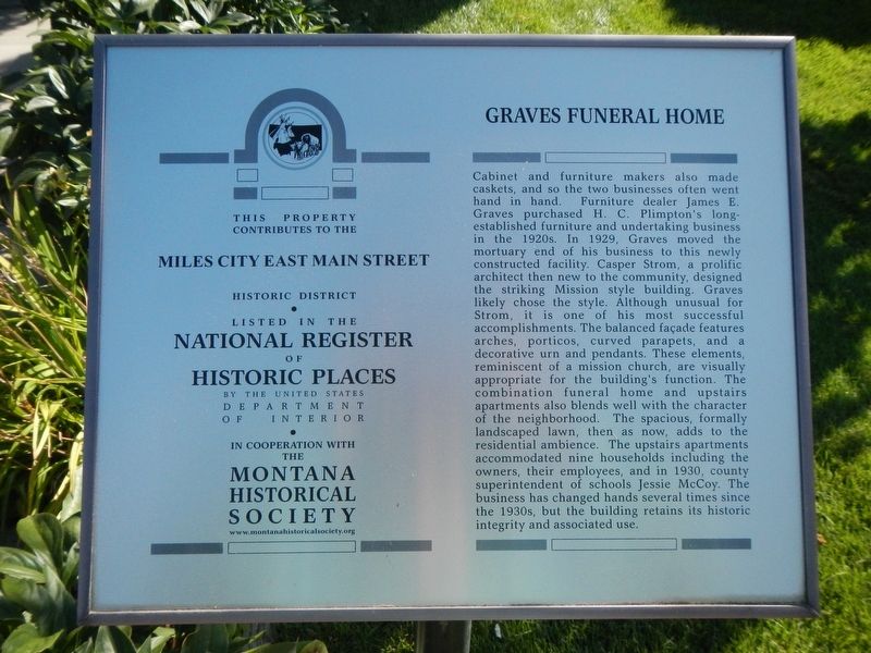 Graves Funeral Home Marker image. Click for full size.