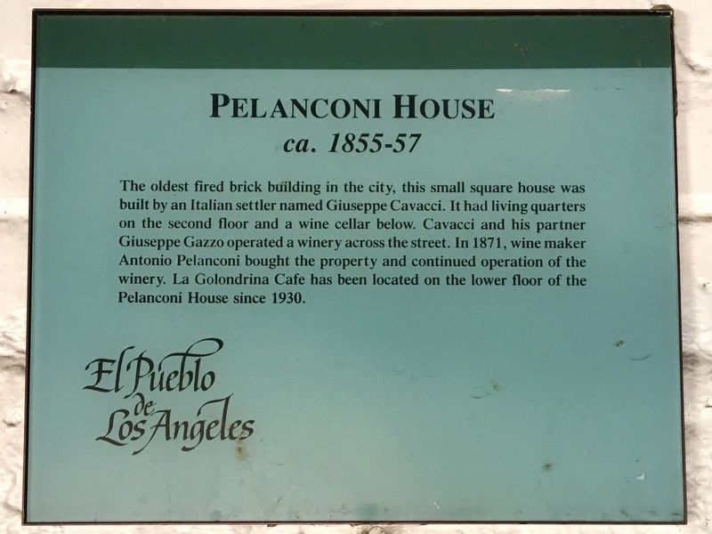 Pelanconi House Marker image. Click for full size.
