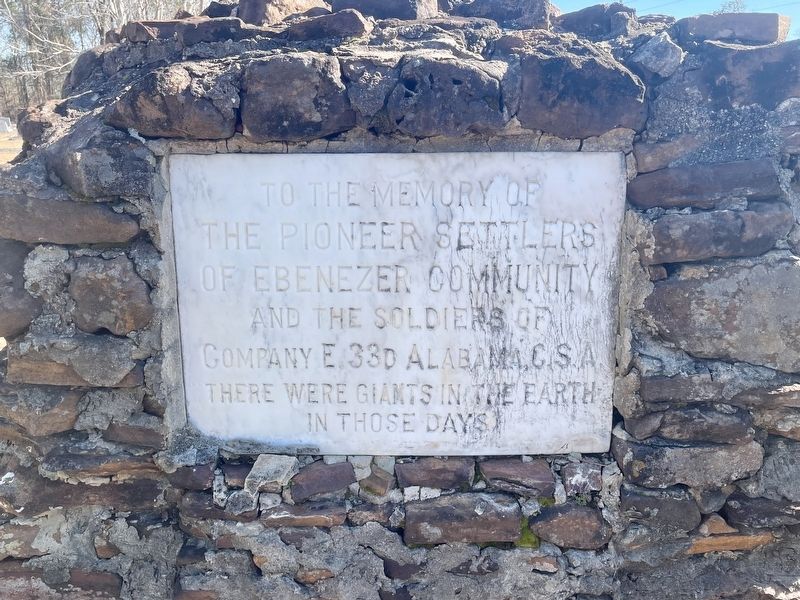 Nearby memorial to the Ebenezer settlers. image. Click for full size.