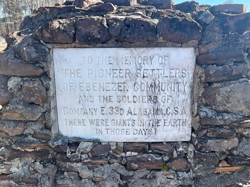 Pioneer Settlers of Ebenezer Community Marker image. Click for full size.