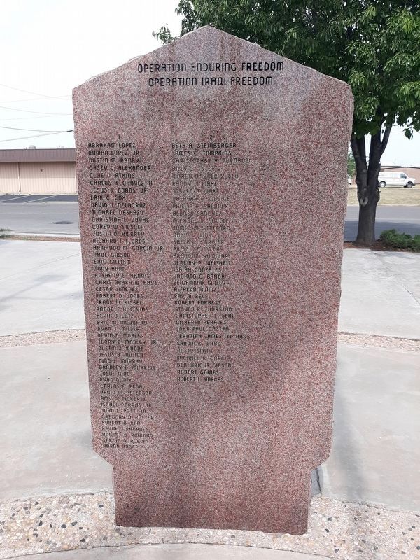 A nearby Operation Enduring Freedom/Iraqi Freedom Veterans Memorial image. Click for full size.