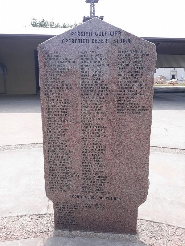 A nearby Persian Gulf War / Operation Desert Storm Veterans Memorial image. Click for full size.