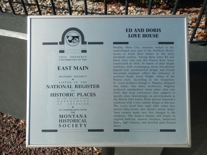 Ed and Doris Love House Marker image. Click for full size.