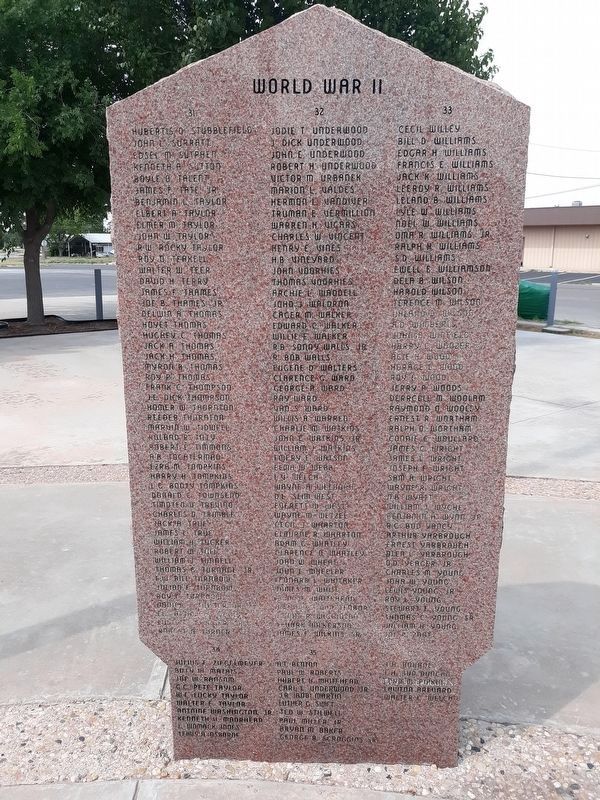 World War II Veterans Memorial (Stubblefield to Welch surnames) image. Click for full size.