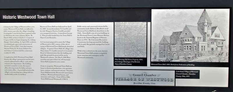 Historic Westwood Town Hall Marker image. Click for full size.