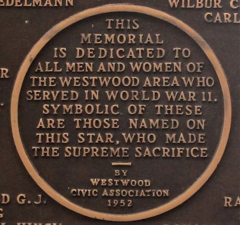 Westwood Veterans Memorial image. Click for full size.